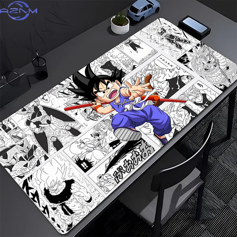 Mouse pad DBZ Dragon Ball Gaming Accessories Black and white anime Mousepad Game Completo Computer Keyboard Pad Desk Mat Varmilo