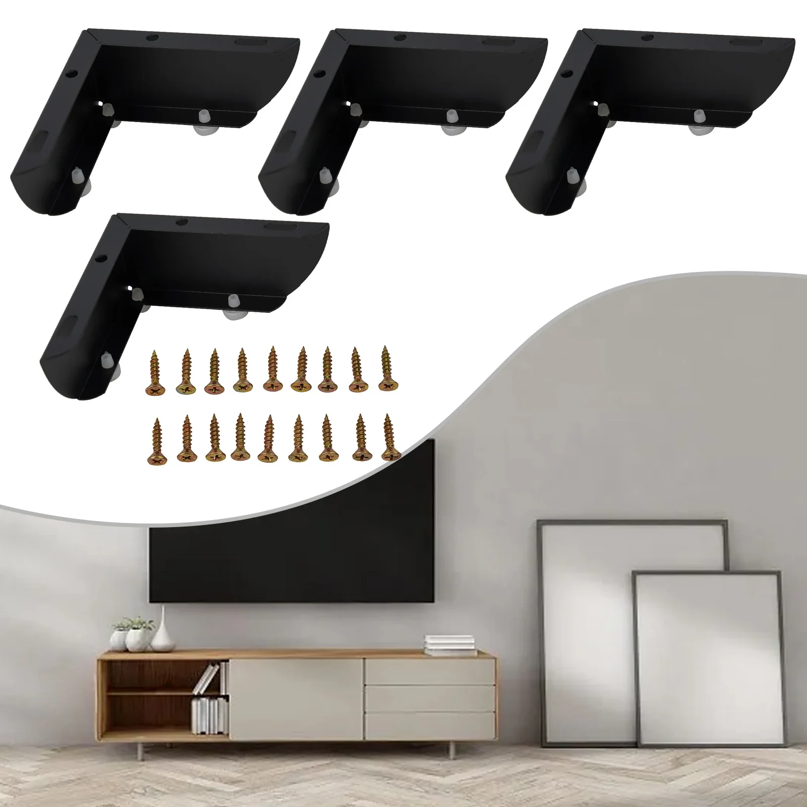 Pernas de móveis com rolamento de carga, 4 unidades, multi-especificação, armário de metal, três pontas, triângulo, sofá, pernas, faça você mesmo, ferragens de móveis