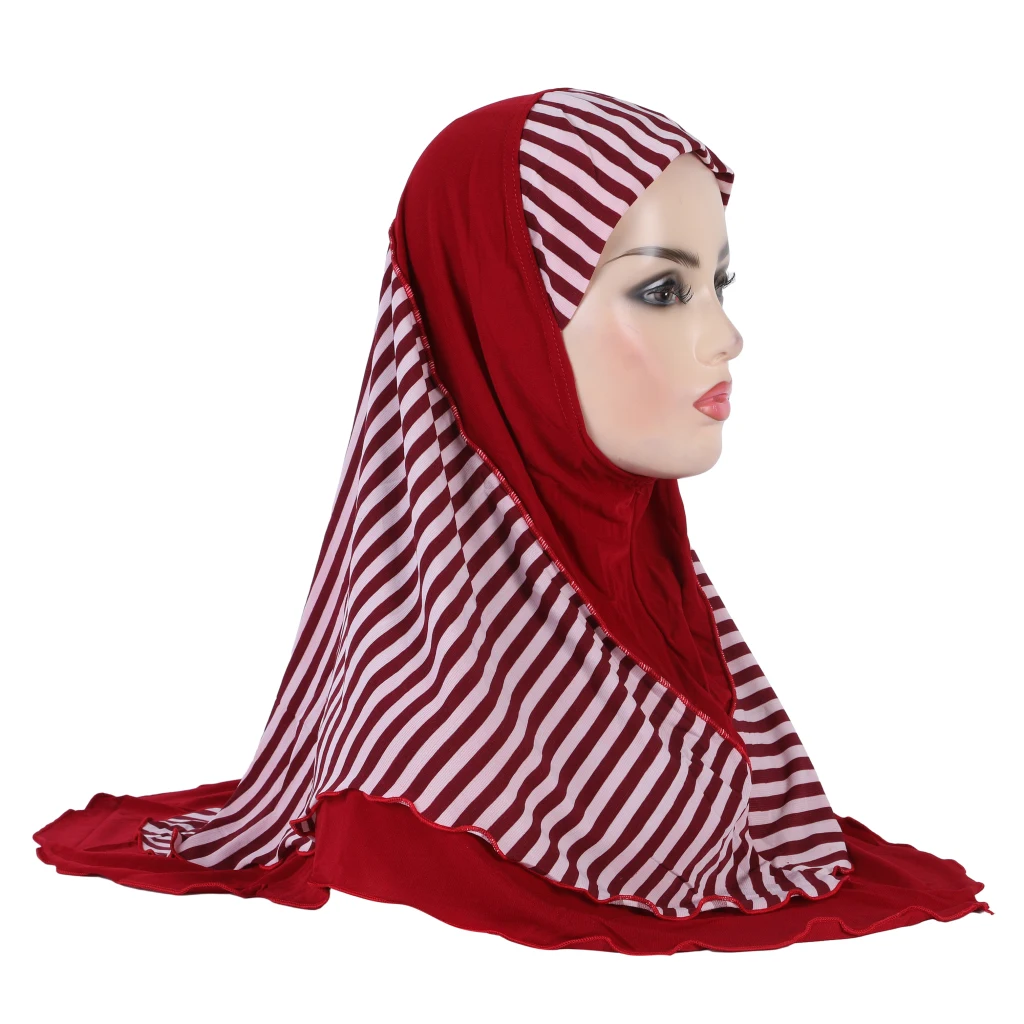 H323 Adults medium size 70*60cm pray hijab muslim hijabi scarf islamic headscarf hat amira pull on headwrap