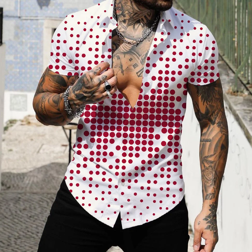 

Retro 3D Printed Casual ort Sve irt Floral Pattern Loose Fit Summer Faion Men's Clothing Milk Silk Fabric D5