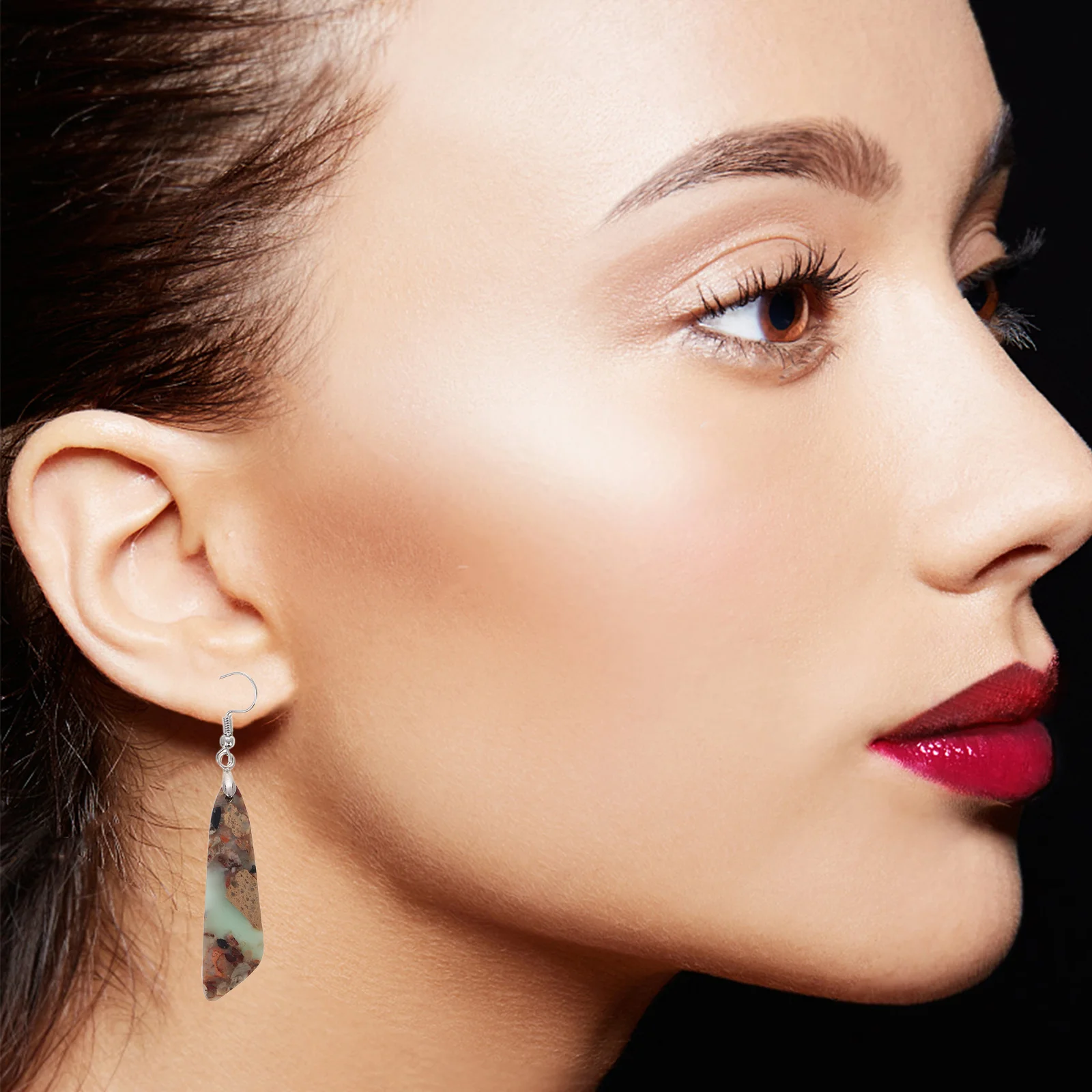 

1Pair Geometric Dangle Earrings Boho Style Lightweight Stone Drop Earrings Statement Party Jewelry Party Jewelry