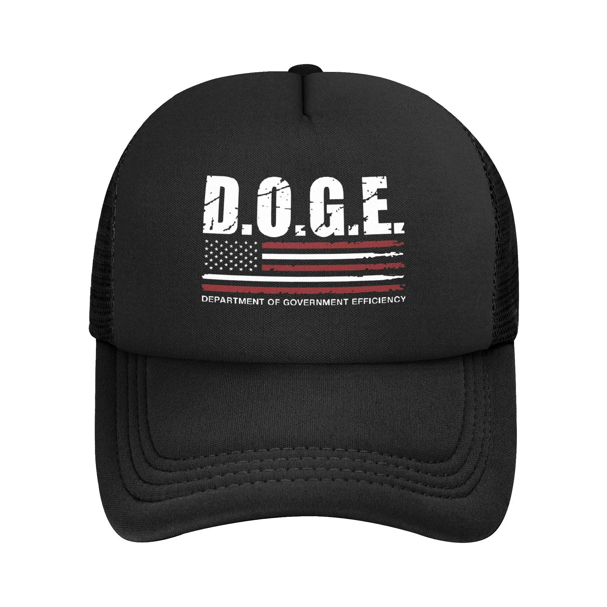 Doge Department of Government Efficiency Us Flag Mesh Baseball Cap Adult Sport Sun Caps  Hats Breathable Polyester Trucker Cap