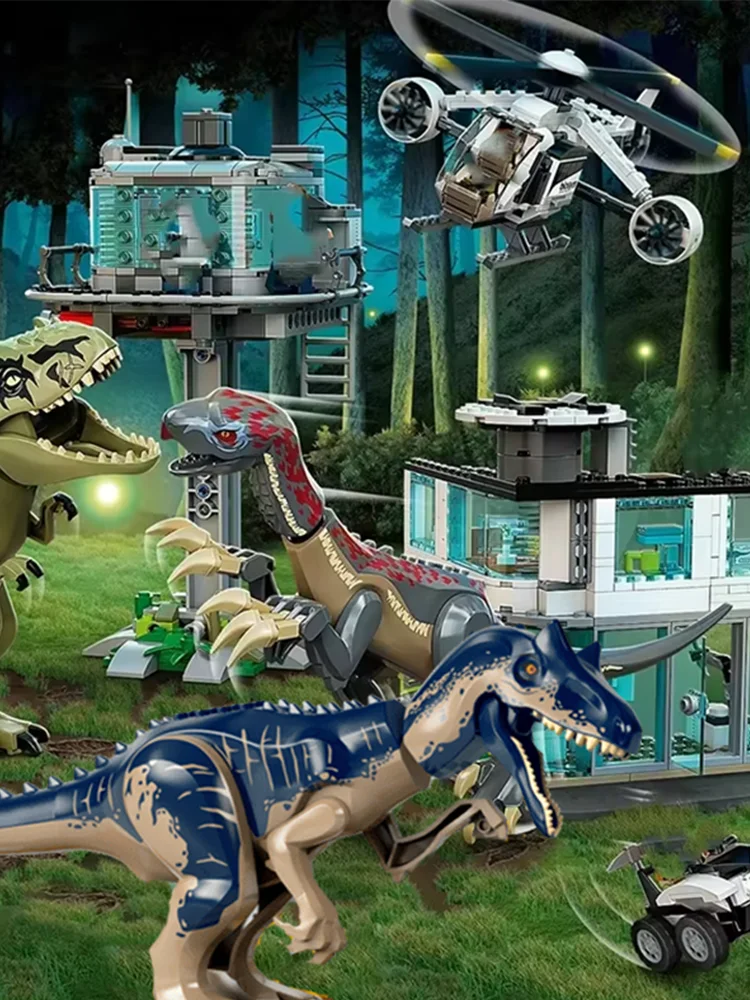 Compatibele sets van derden Dinosaur World Park Series bouwstenen 76949 Giganotosaurus Allosaurus speelgoed - afbeelding 2