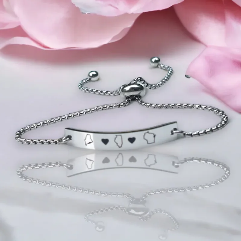 

Amaxer браслет с выгравированным именем на заказ, ювелирные изделия золотого цвета, регулируемый боло, персонализированный браслет из нержавеющей стали для женщин и мужчин