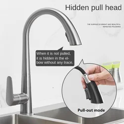 Kitchen Hidden Pull-out Faucet Household Universal Telescopic Copper Laundry Sink Faucet Hot and Cold Mixer Tap Kitchen Faucet