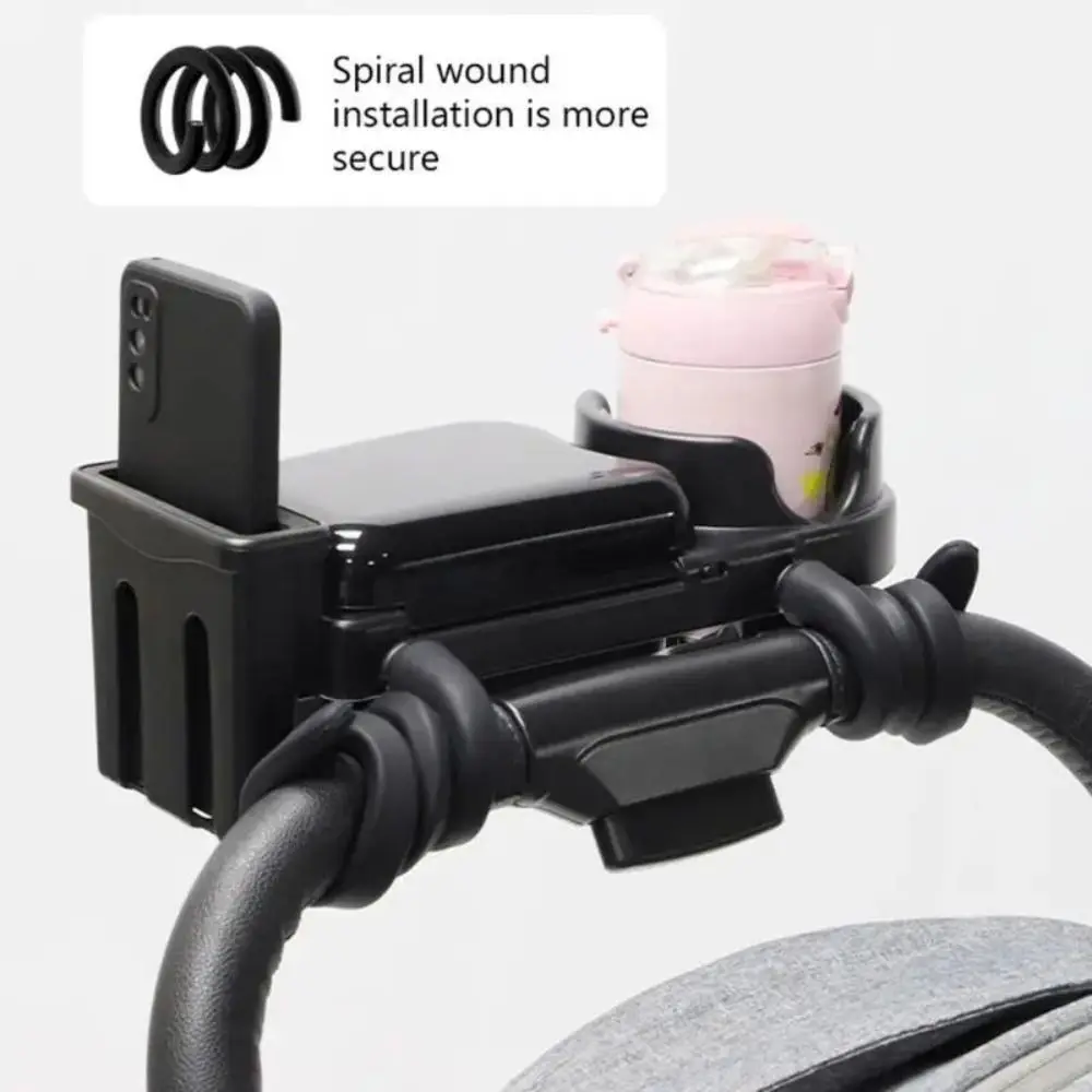 取り外し可能な電話ラック-3-in-1-ベビーカー用スナックトレイ-フレキシブルアームグリップ-調整可能なデザイン-食事用ディスプレイプレート