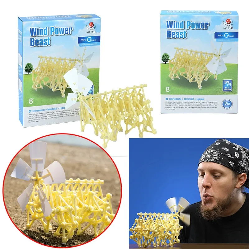 

TikTok Same Style Assembled Wind Energy Biomimetic Beast Anime Wind Energy Mechanical Beast Children's DIY Self Assembled Toy