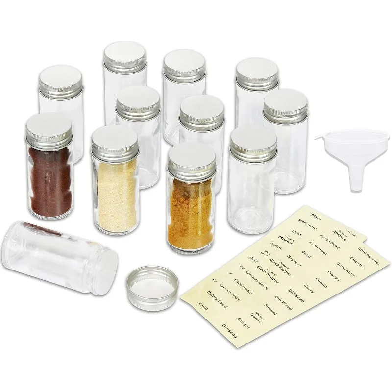 

Simple Houseware Spice Jars Bottles w/label (Set of 12)