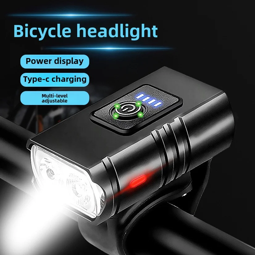 Bicycle lights, aluminum alloy headlights, strong light riding flashlight equipment, night riding, road mountain bike accessorie