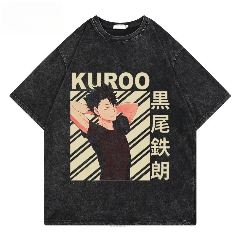 

Volleyball Youth Wuye High School Cos Washed T-shirt Hinata Xiangyang Yingshan Feixiong Surrounding Team Uniform Men's Top