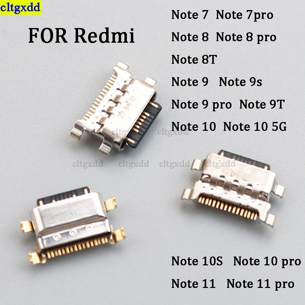 cltgxdd 5-20piece for Xiaomi Redmi Note 7 8 8T 9 S 9 T 10 10 S Pro 4G 5G USB charging socket plug base charger connector