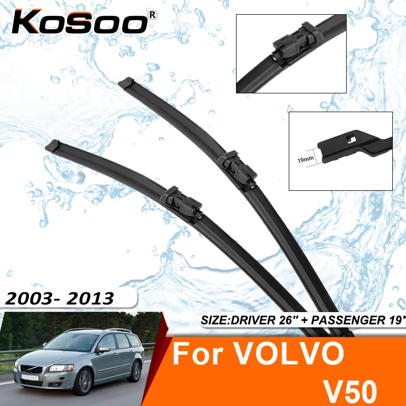 Щетка стеклоочистителя для VOLVO V50 2003-2013, резиновая насадка для лобового стекла, аксессуар для переднего стеклоочистителя