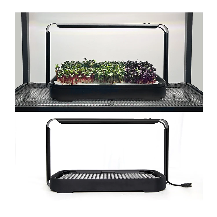 Kit de iniciación de jardín con autorriego portátil, juego de luces para macetero microverde de verduras hidropónicas inteligentes