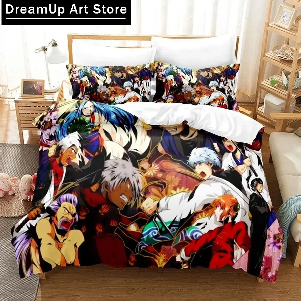 3D Print Fashion Gintama Anime Bedding Set Boys Girls Twin Queen Full Size Duvet Cover Pillowcase Bed Adult Bedroom