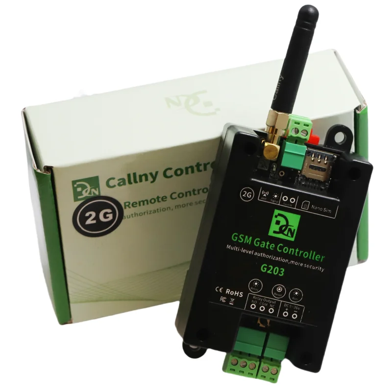 GSM Gate Opener, 2G/4G Cordless Remote Control for Gates Doors Garages Industrial ABS Shell DC9-36V 1A