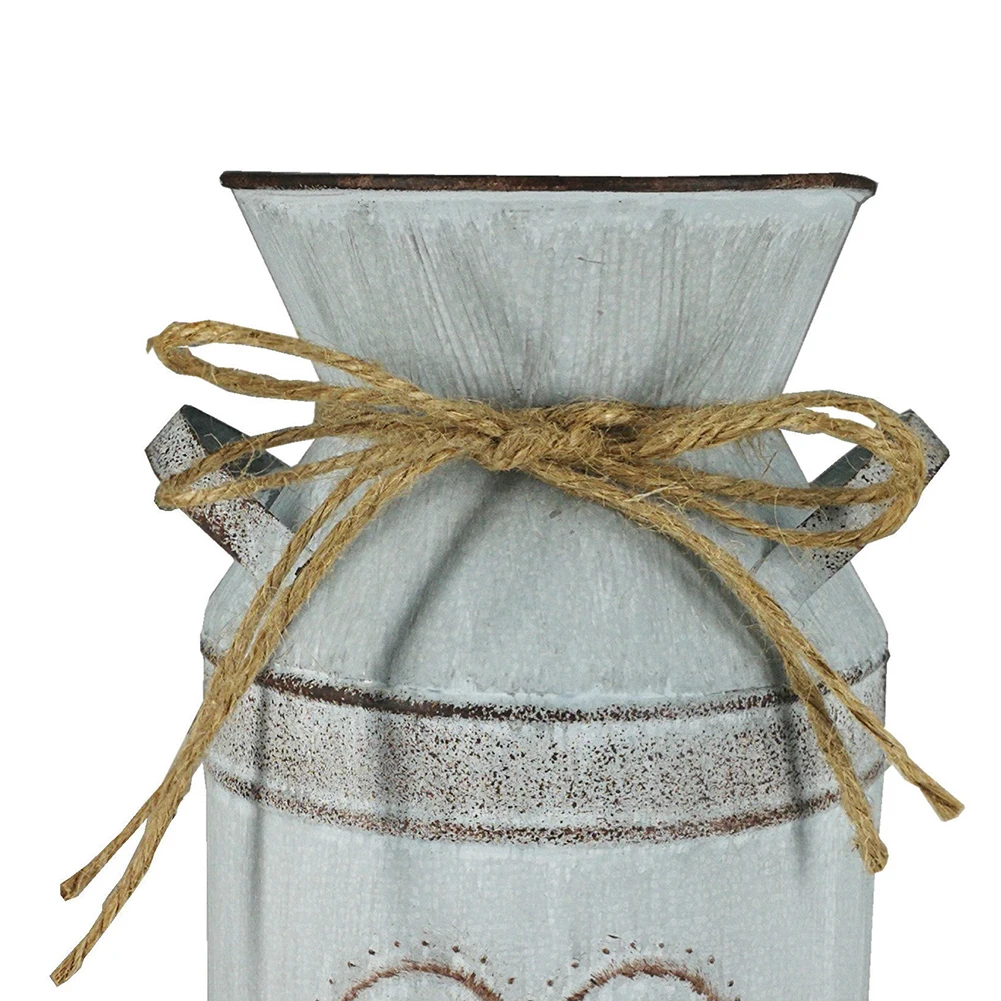 Flower Arrangements Home Decoration Retro Artificial Flowers Metal Vases Shabby Chic Garden Style Jug Wedding Craft