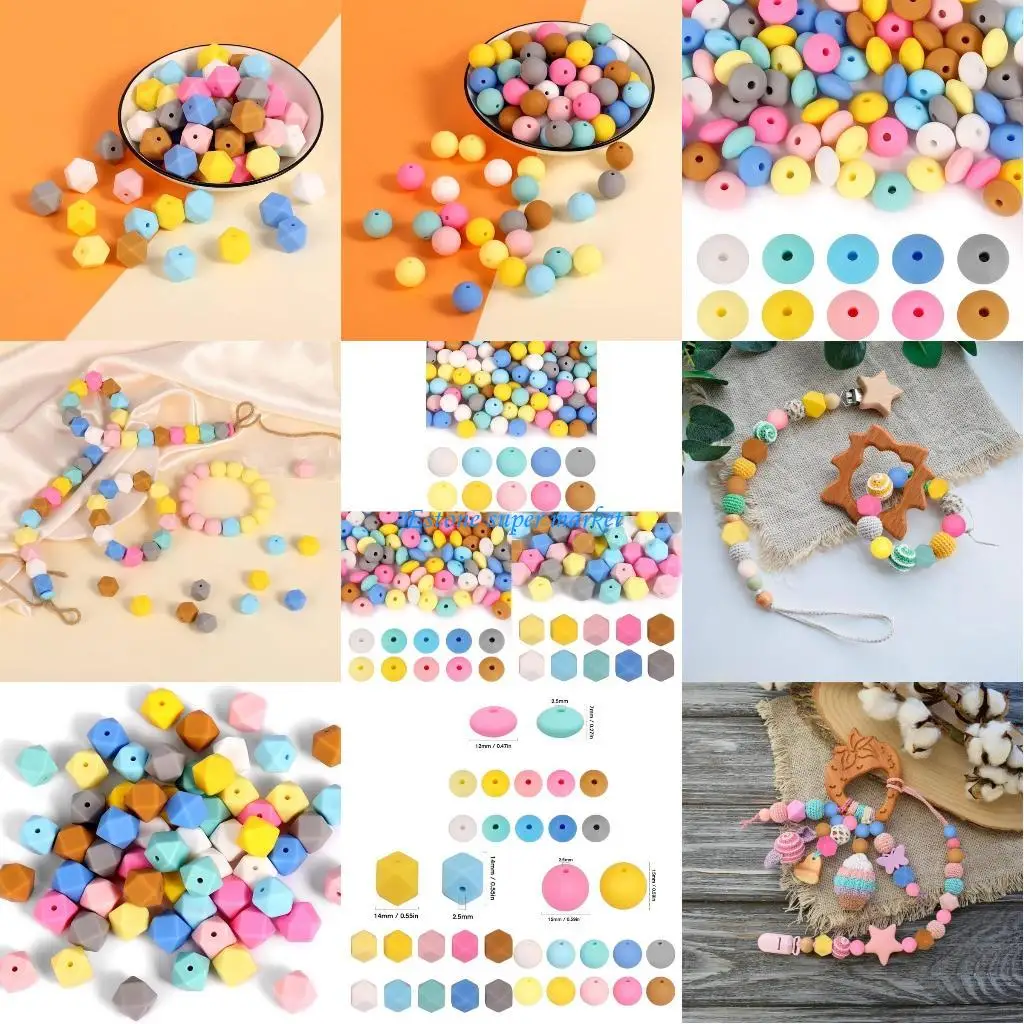 090b DIY Silikonperlen für Armband -Making -Geldbörse Anhänger DIY Crafts Making für Schlüsselbund -Rainbow -Thema