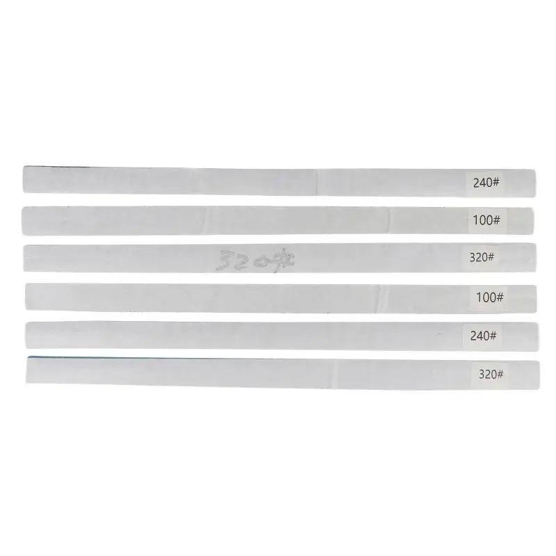 6PCS 100 Mesh 240 Mesh 320 Mesh Sandpaper Guitar Neck Fret Beam Leveling Bar/Polishing Sandpaper Sanding Bar Luthier Tools