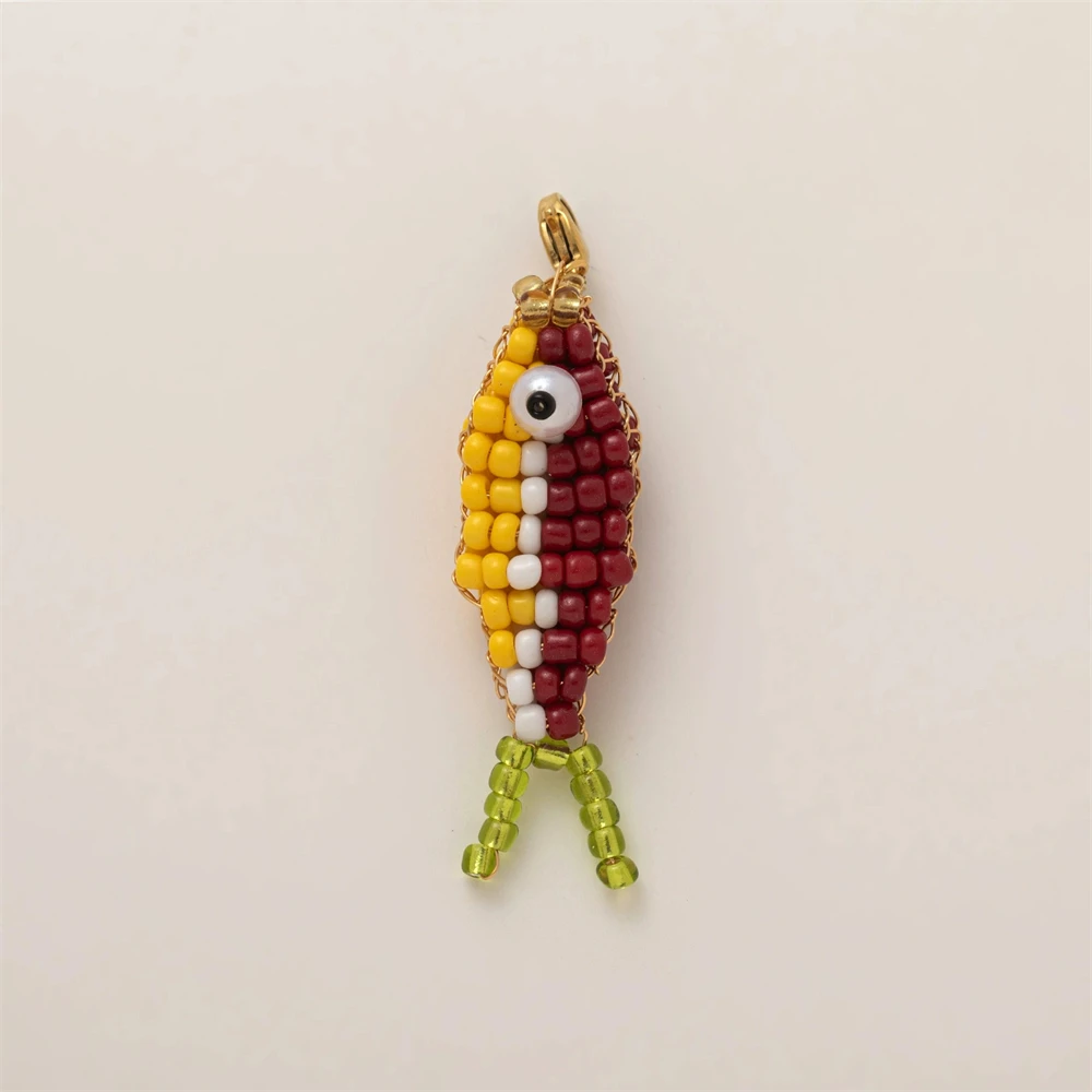 Creative Colorful Beads Fish Pendant Keychain