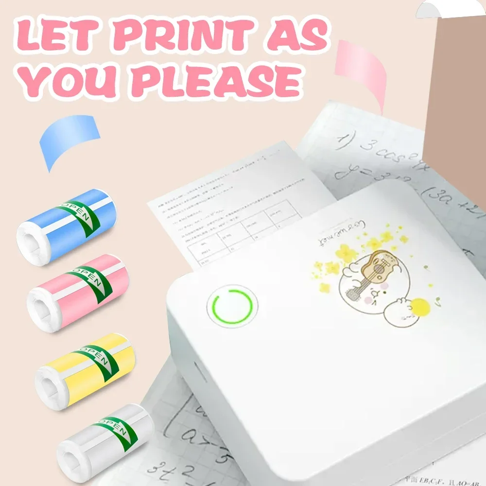 Self-adhesive Thermal Printing Paper Mini Printer Color Sticker Thermal Paper Inkless Printing Photo Picture 57x25mm