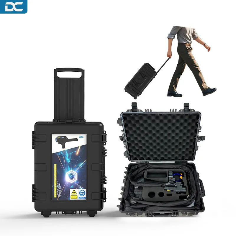 

100W 200W 300W 500W Portable Handheld Suitcase Fiber Pulse Wood Laser Cleaner Metal Rust Removal Laser Cleaning Machine Price