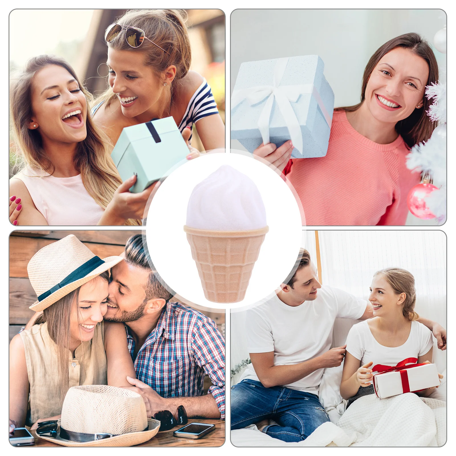 

1Pcs Simulated Ice Cream Ring Box Creative Jewelry Holder Romantic Proposal Engagement Wedding Gift Case Ice Cream Ring Box