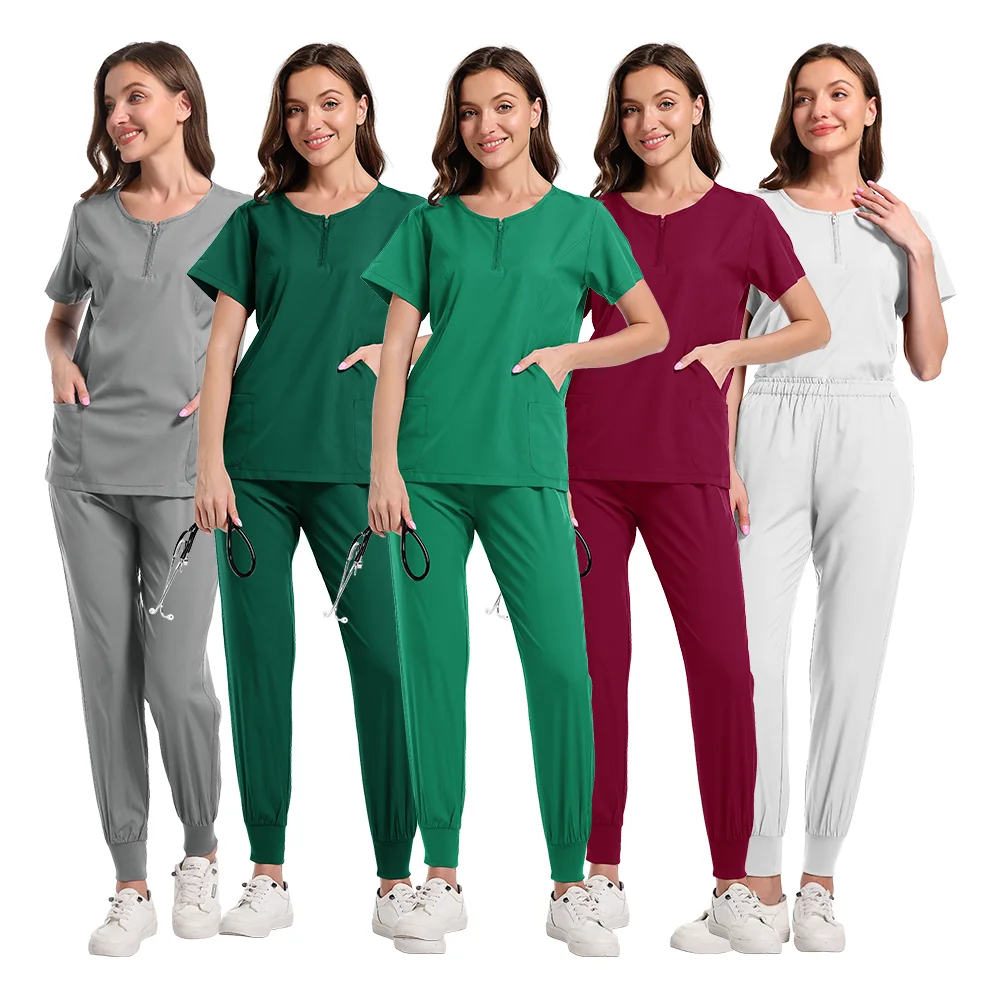Uniformi mediche Tuta clinica Donna Adulta Uniforme scolastica per la cura della pelle Forniture Taglie forti Scrub Bianco Filipina Infermiera Outfit