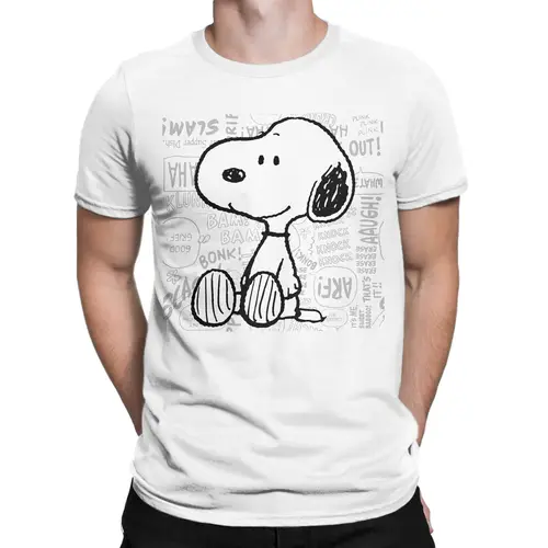 Imagen 2 del producto Camiseta para hombre y mujer, camisetas informales de algodón 100% de Snoopy Peanuts, camiseta de manga corta con dibujos animados, camisetas con cuello redondo de talla grande