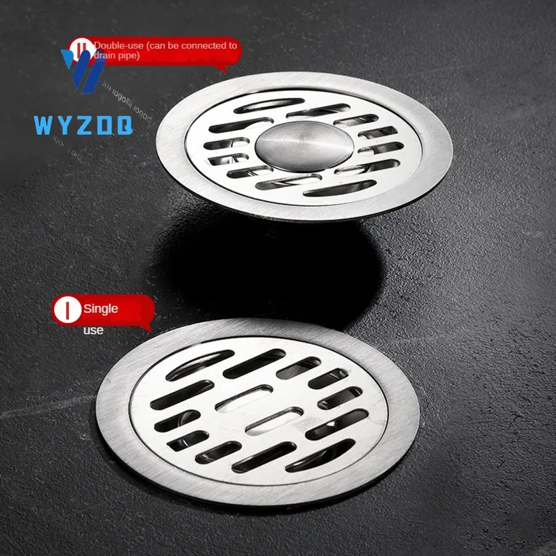 Stainless Steel Floor Drains Toilet Odor-proof Washing Machine Dual-purpose Sewer Cover Shower Drainer for Bathroom Hardware