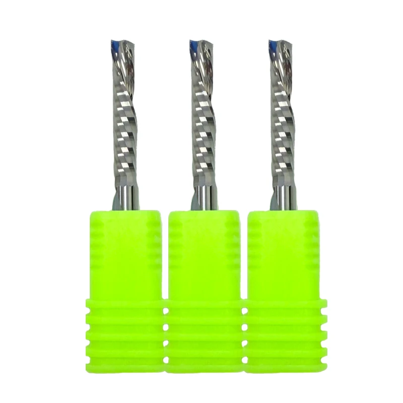 

10 шт./лот, 5A, левая спиральная твердосплавная концевая фреза с одной канавкой - 3,175/4/5/6/8 мм фреза с нижней резьбой для фрезерования с ЧПУ