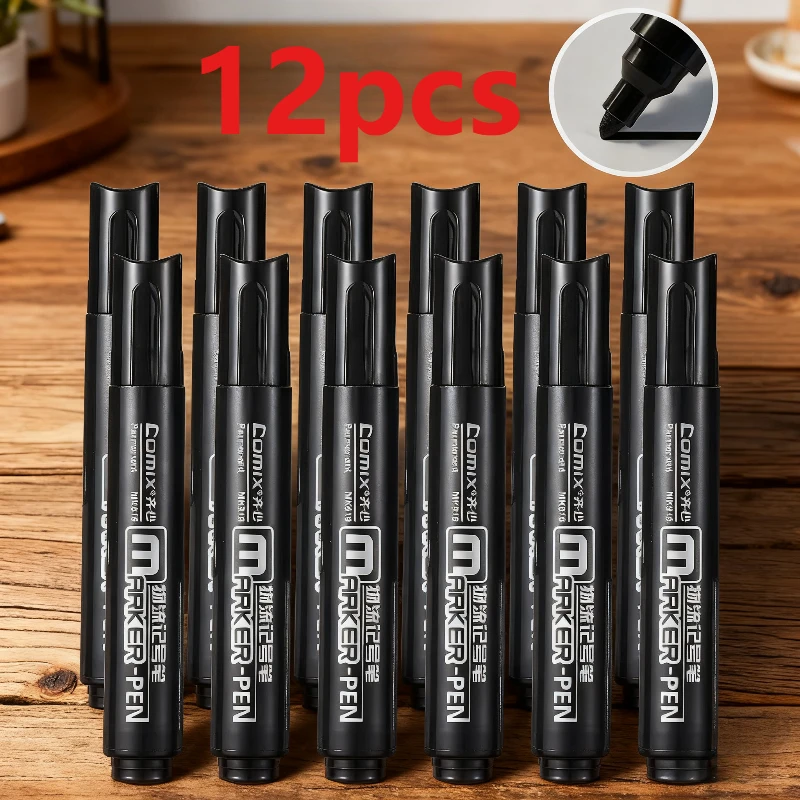 

12 шт. маркеры 2 мм, тонкие черные маркеры, водонепроницаемые маркеры для маркировки и заметок, маркеры для краски, товары для рукоделия, инструменты