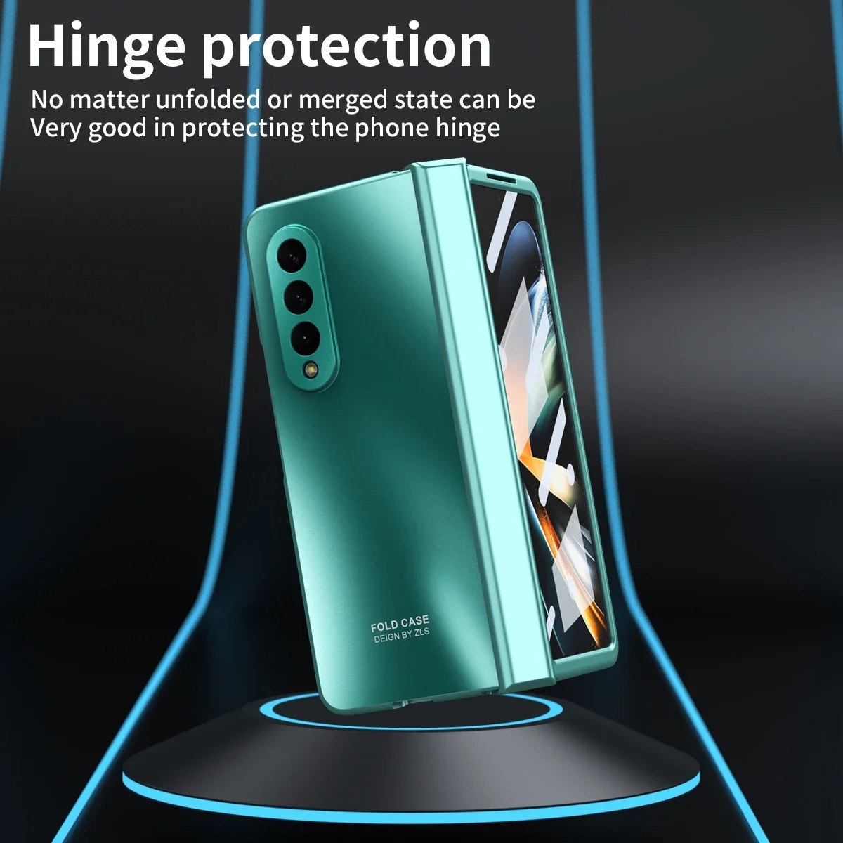 Luxury Electroplate Hard PC Phone Cover for Samsung Galaxy Z Fold 5 4 3 2 Case with Hinge Protection Screen Protector