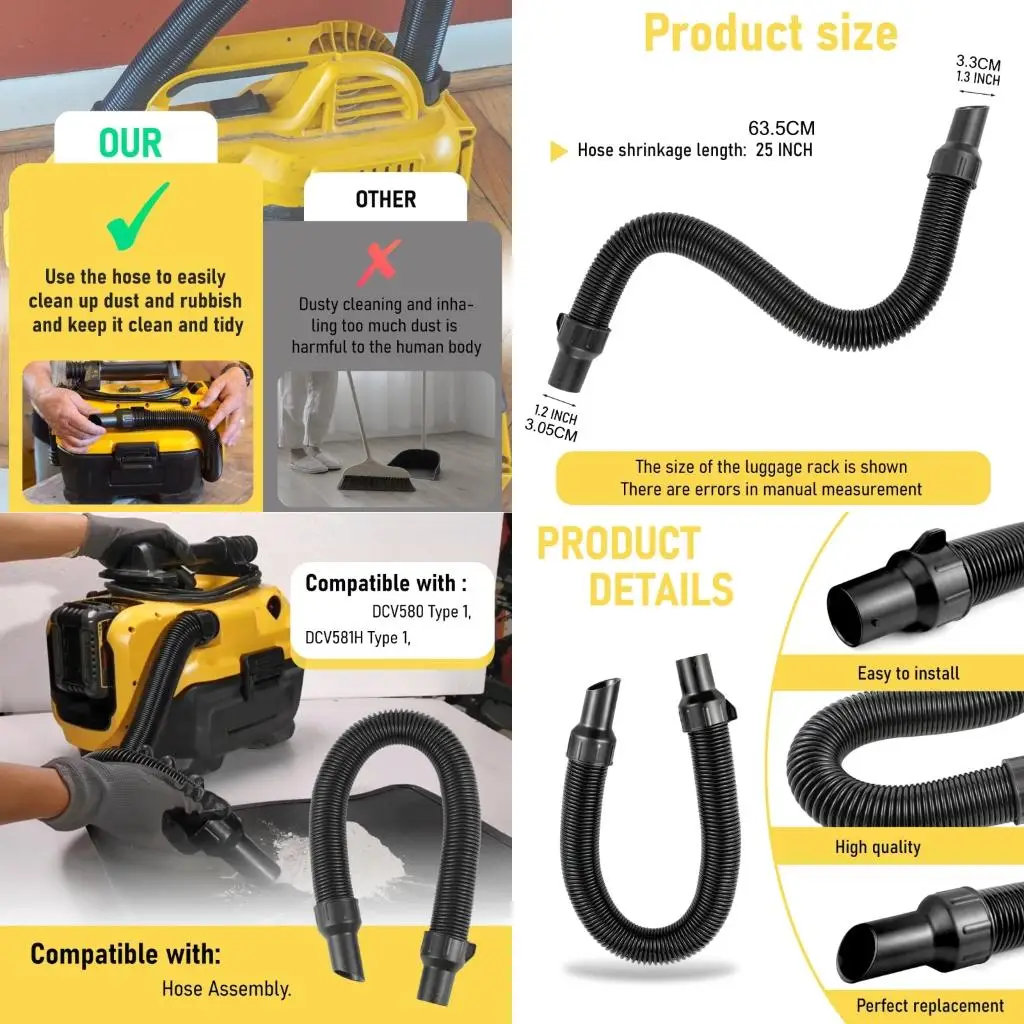 

Vacuum Hose Replacement 5140128-68 Rubber Coated Shock Absorbing For DCV580 DCV581H Efficient Cleaning Tasks high quality