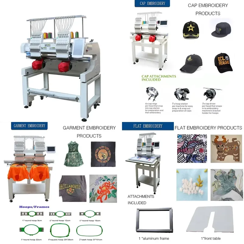 Recycling Machine 2026 Automatic Cheap Professional Industrial 2 Head Computerized t Shirt Embroidery Machine Price 15