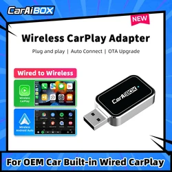 CarAIBOX 2in1 USB A/C Plug and Play Wireless Carplay Adapter Android Auto Dongle Box für Autoradio mit kabelgebundenem CarPlay