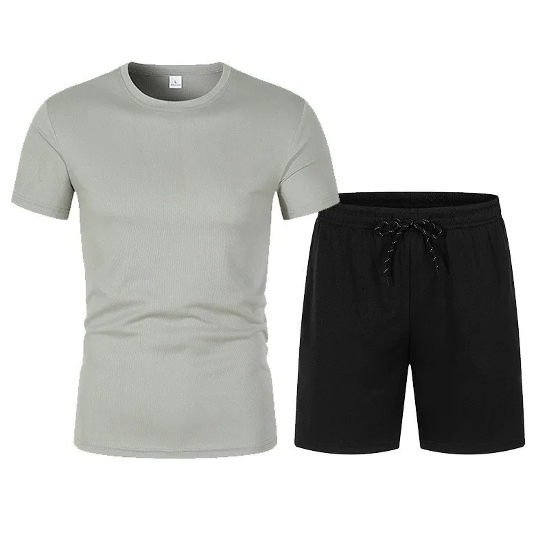 Men's Tracksuit 2 Piece ​O-neck Short Sleeve Shirt Shorts Set Men's Running Suit Plus Size T Shirts Man Clothing Summer T-shirt view 5