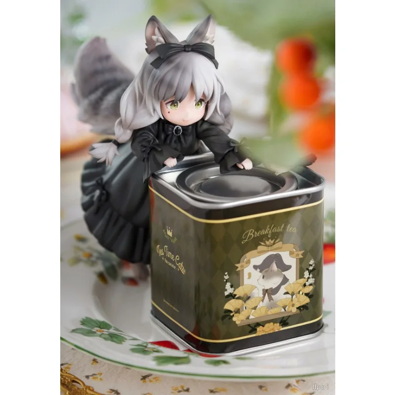 Original Genuine RIBOSE DLC STAR TEA TIME CATS TEA CANISTER 13cm Authentic Action Character Model Toy Collection Doll Gift