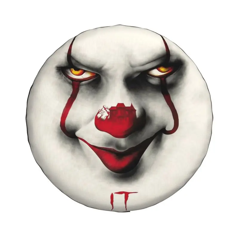 Custom Halloween Horror Movie Character Evil Clown Spare Wheel Tire Cover for Toyota Jeep RV SUV 4WD 4x4 Vehicle Accessories