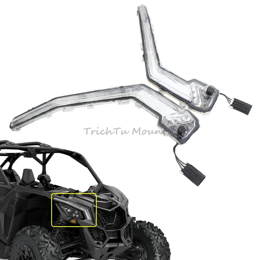 

A pair UTV Accessory 12V Front DRL lights Signature Light Assembly 710004994 & 710004995 For Can Am Maverick X3 MAX 2017-2024