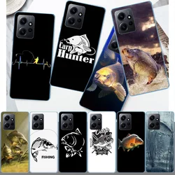 Carp Fishing Phone Case For Redmi Note 13 5G 14 Pro Plus Redmi 12 12C 13C 14C 10 10A 10C 9 9C 9T 9A 8 8A K70 Pro TPU Clear Cover