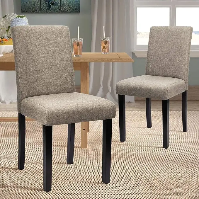 Dining Chairs Upholstered Parson Urban Style Kitchen Living Room Side Padded Chair with Solid Wood Legs Set of 4