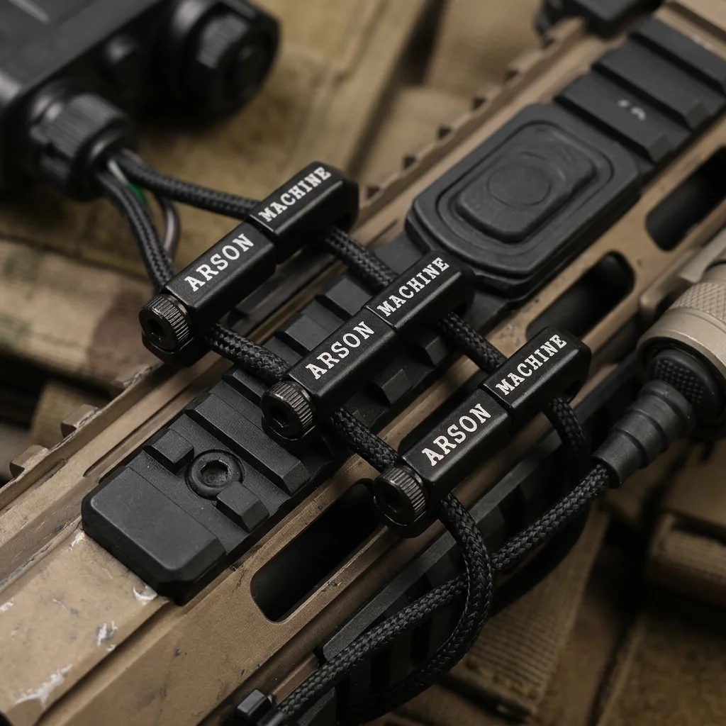 6Pcs Tactical Arson Machine Cable Management MLOK WireGuide System for M300 M600 PEQ Gun Flashlight Switch Cable Clip