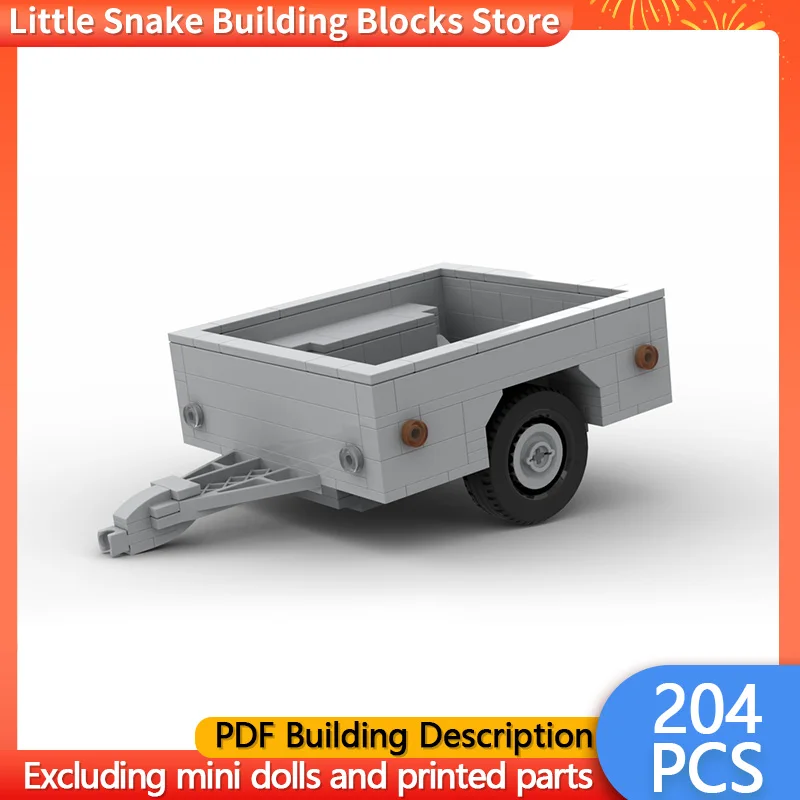 Speed Racing Car Model MOC Building Bricks Single-Axle Car Trailer Modular Technology Children Holiday Gifts Assemble Toys Suit