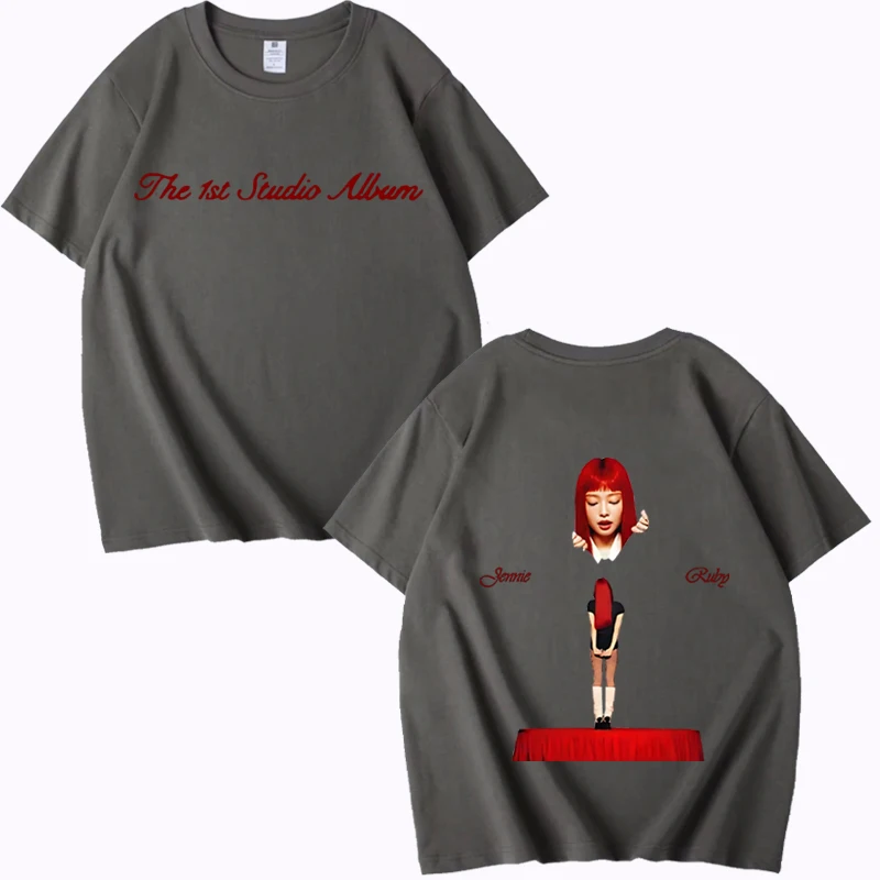 تي شيرت kpop Jennie Ruby The 1st Studio Album Merch للرجال والنساء 2025 موضة جديدة 100% قطن قصير الأكمام مطبوع صيفي للجنسين