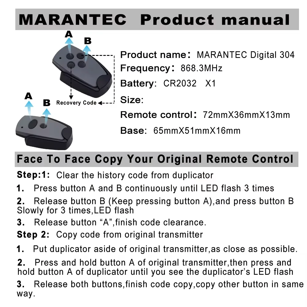 Marantec цифровой 302 304 868 МГц пульт дистанционного управления для ворот 382 384 313 321 312 868,3 МГц ручной передатчик открывания гаражных ворот