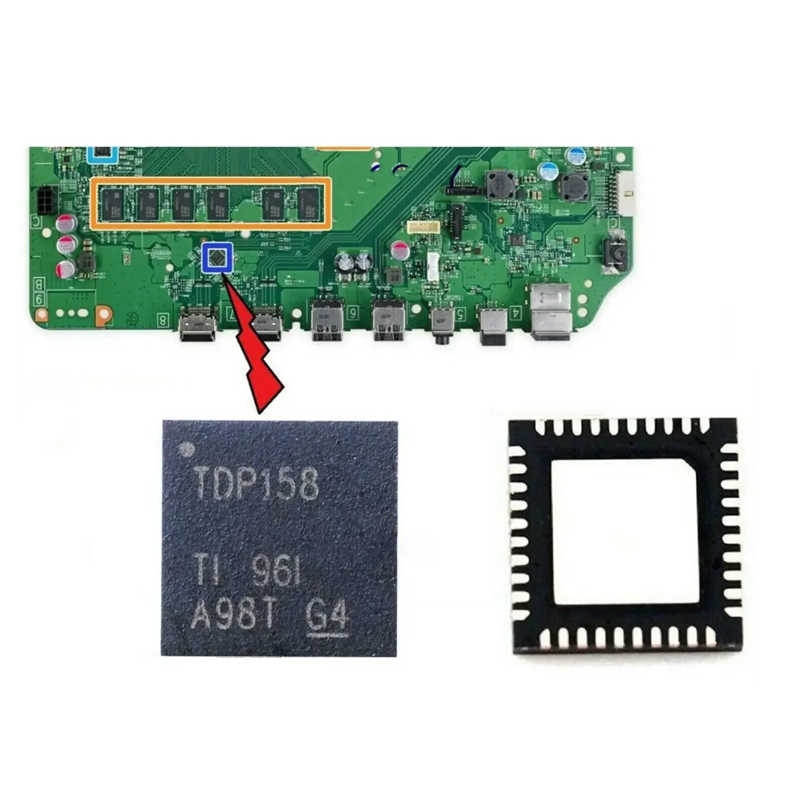 10PCS TDP158RSBT TDP158 for XBOX ONE X HDMI 6Gbps Retimer IC Control Chip NEW Repair Parts