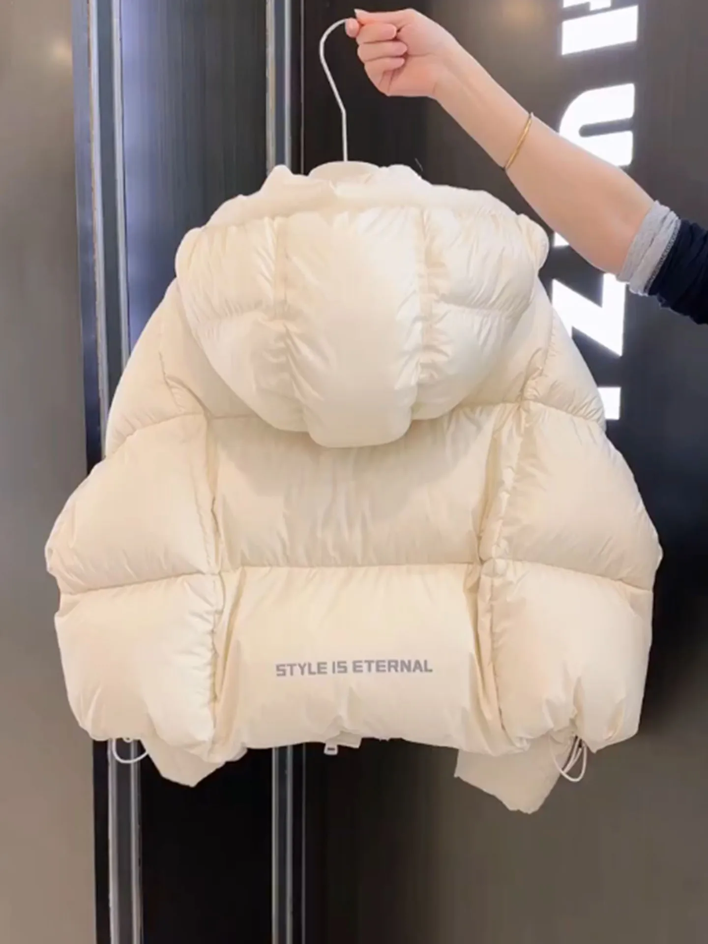 

Sli ort Белый пуховик Jaet Женская зимняя верхняя одежда Faion Thi Bread Sle Теплое пальто из полиэфирного волокна с высокой талией