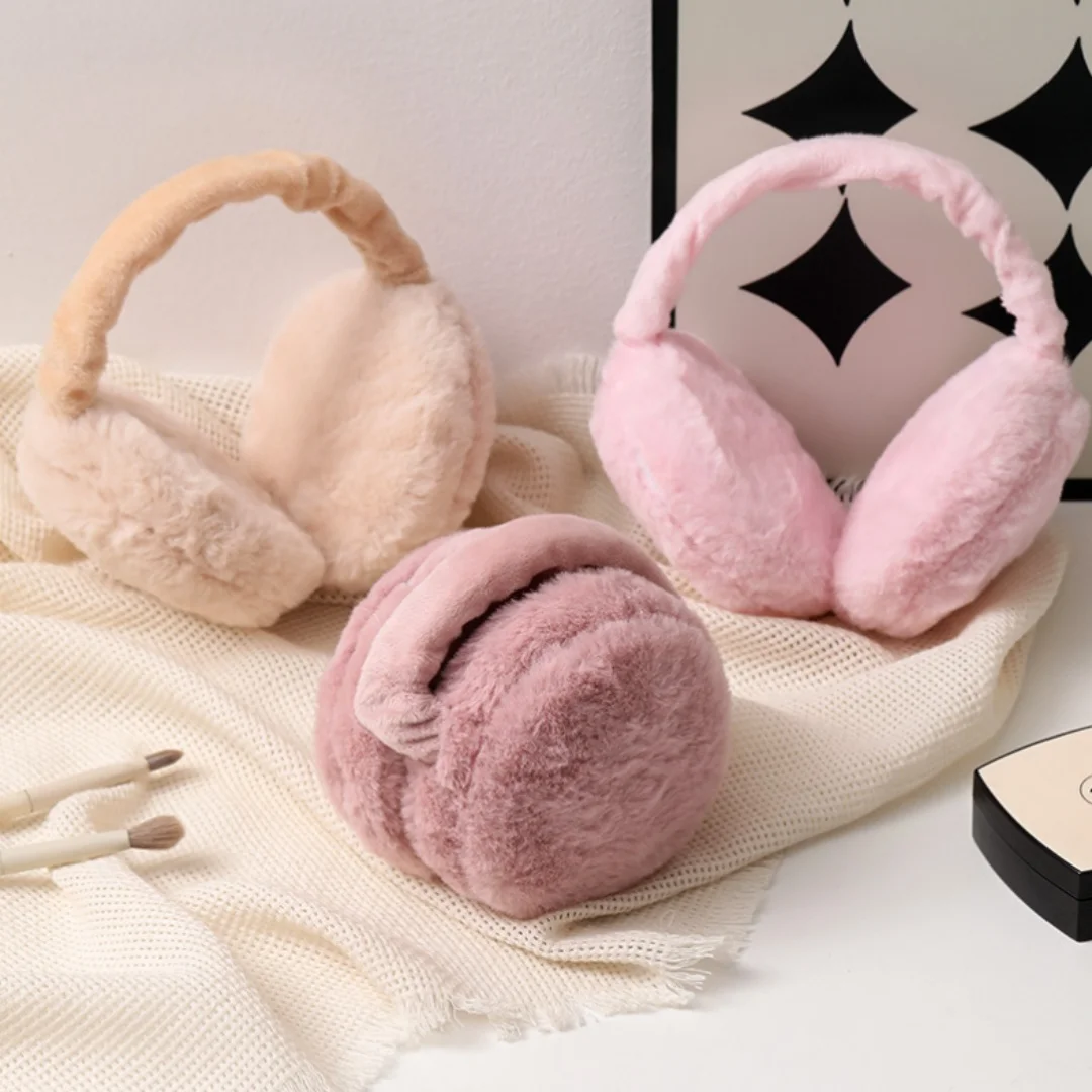 Korean Style Foldable Plush Ear Muffs Winter Portable Earmuffs For Women Men Fashion Outdoor Sports Earflap Protection Ear Cover