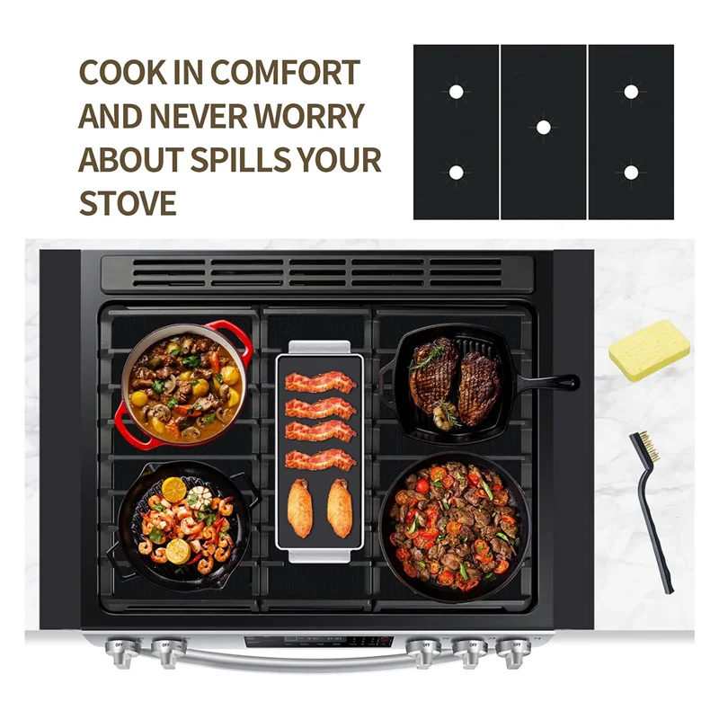 

ABHB-3 шт. верхние крышки для газовых горелок, моющаяся, многоразовая защита для газовой плиты, прочный, толщина 0,4 мм