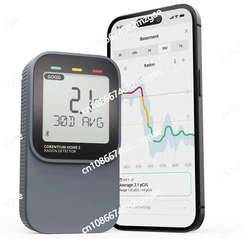 325 Home 2 Smart Digital Radon Detector - Portable and Easy-to-use Radon Testing with Bluetooth Connect